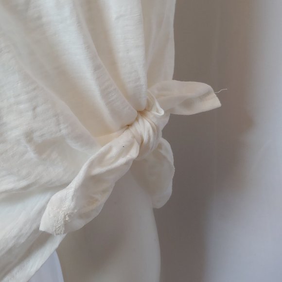 Yellow brand t-shirt dress with slit and tie for beach and tropical wear - Picture 6 of 9